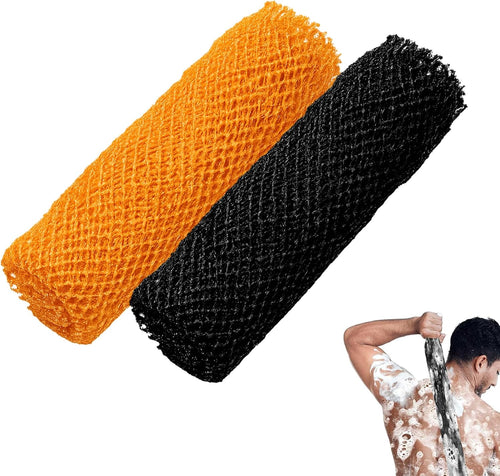2 Pcs African Net Sponge, Real Exfoliating Net Sponge for a Deep Clean, Body Wash Cloth Back Scrubbing Skin Smoother African Wash Net for Men and Women 30 X 75Cm